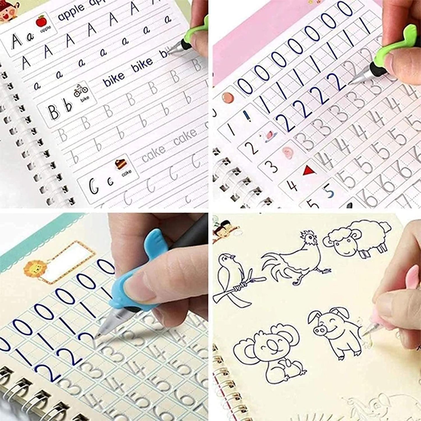 Sank Magic Practice Copybook (4 BOOKS,1 PEN,1 GRIP,10 REFILL) Pack of 1